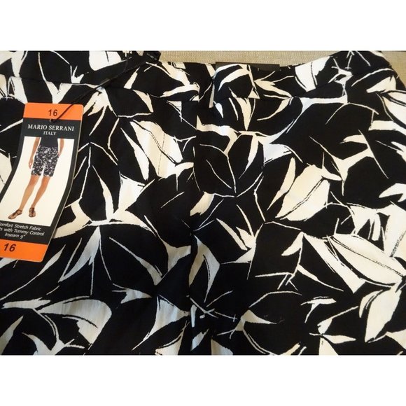 New MARIO SERRANI Italy Comfort Stretch Tummy Control Print Bermuda Shorts Sz 16 - Picture 2 of 7